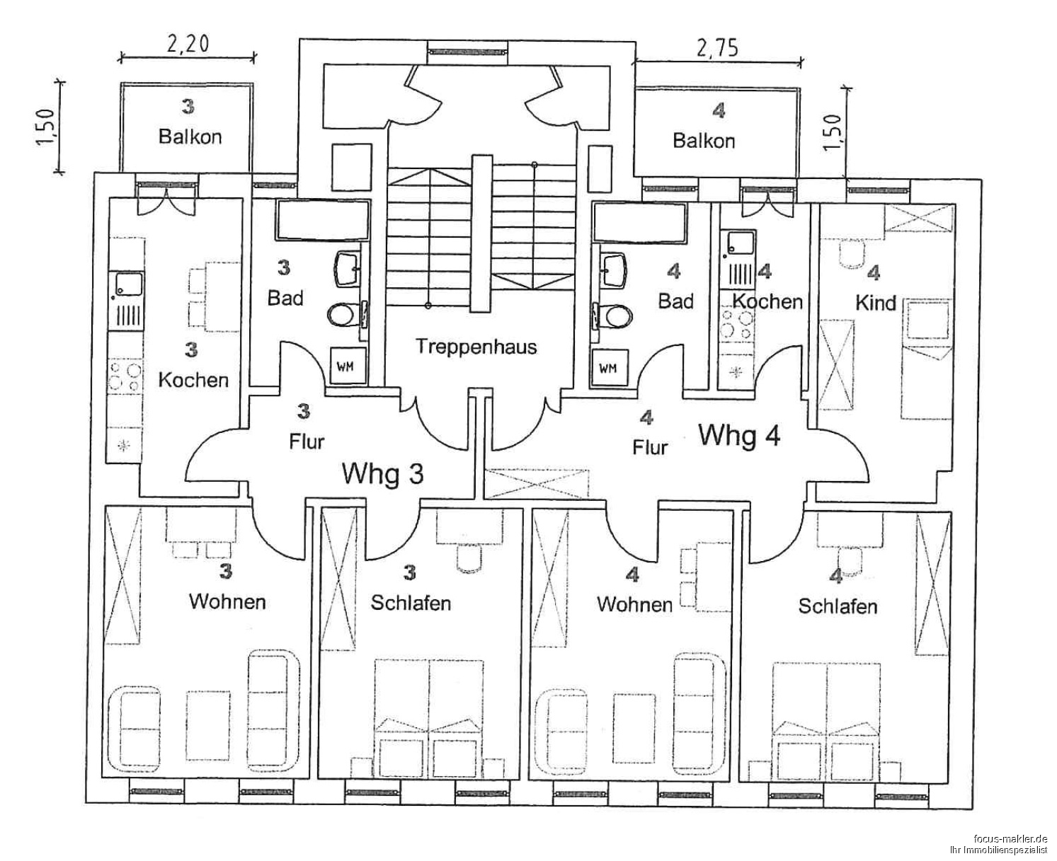 Grundriss 1.Obergeschoß_WE 3+4