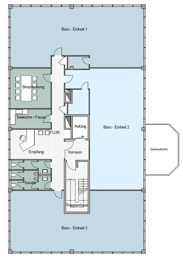 Grundrissbeispiel großräumige Verzimmerung Grundrissbeispiel großräumige Verzimmerung