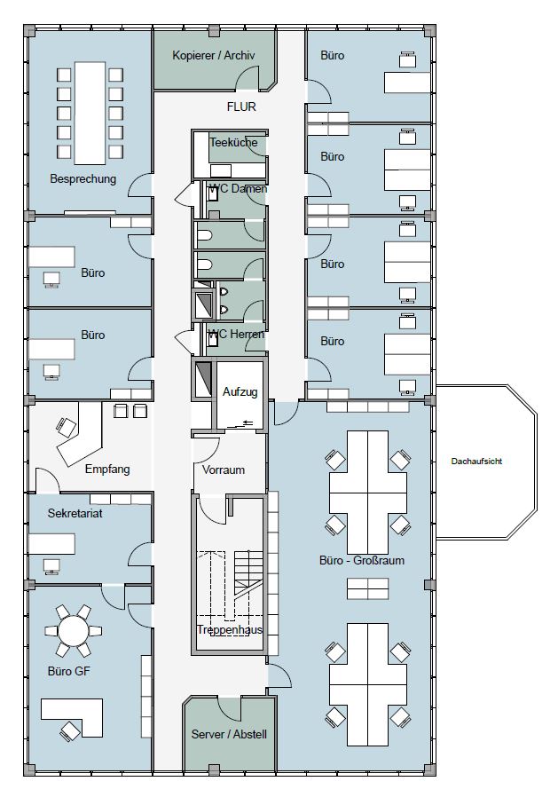 Grundrissbeispiel gemischte Verzimmerung Grundrissbeispiel gemischte Verzimmerung