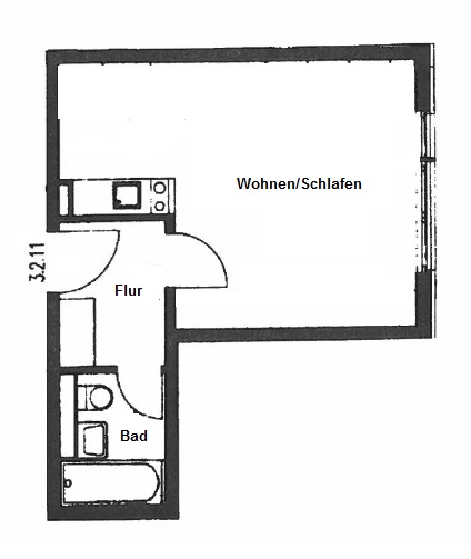 Grundriss (Bad mit Dusche)