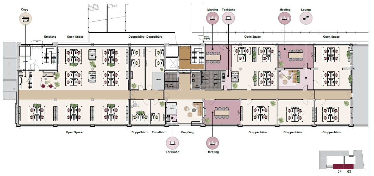 2.OG - BT 3+4 ca. 1.429 m² 2.OG - BT 3+4 ca. 1.429 m²