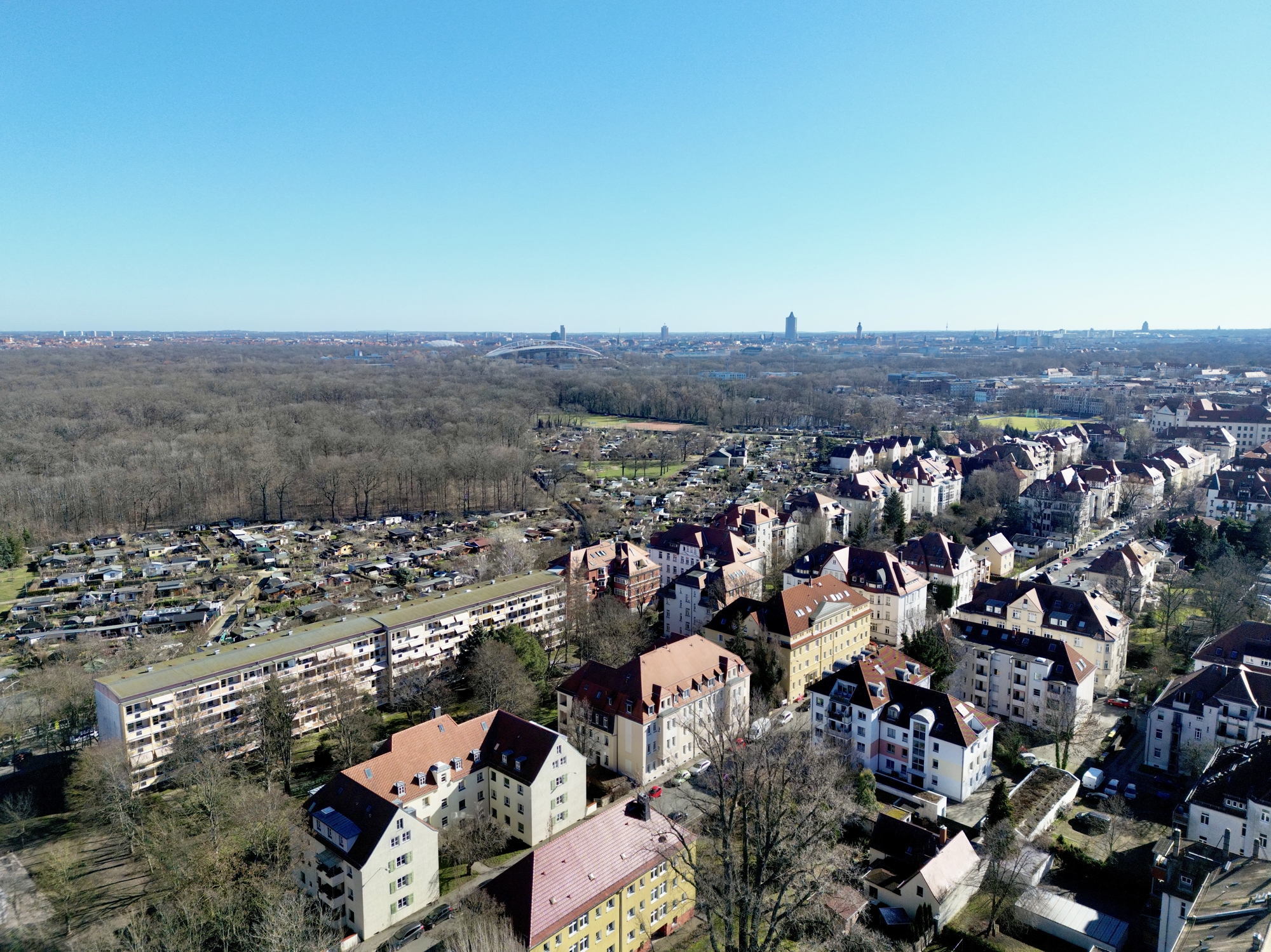Luftbild in Richtung Innenstadt