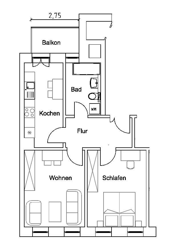 Grundriss WE 3