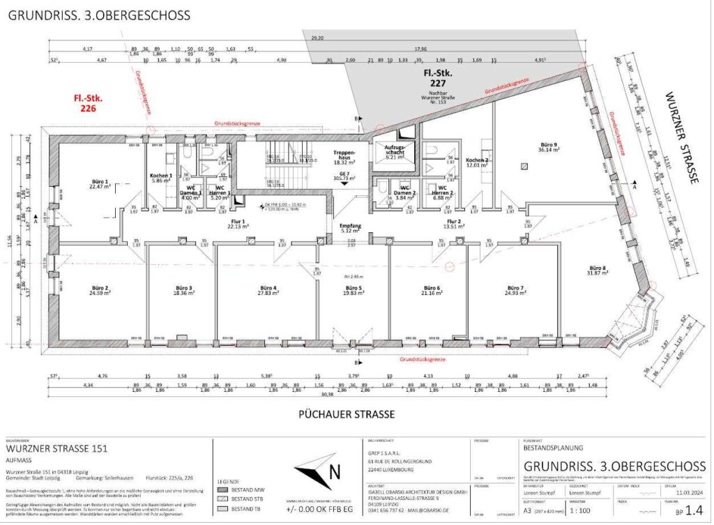 Grundriss 3. OG Büro_Wurzner Straße 151, Leipzig
