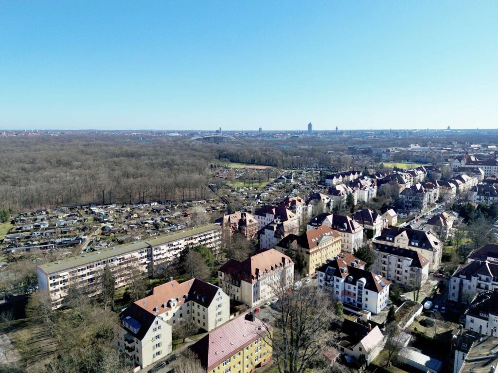 Luftbild in Richtung Innenstadt